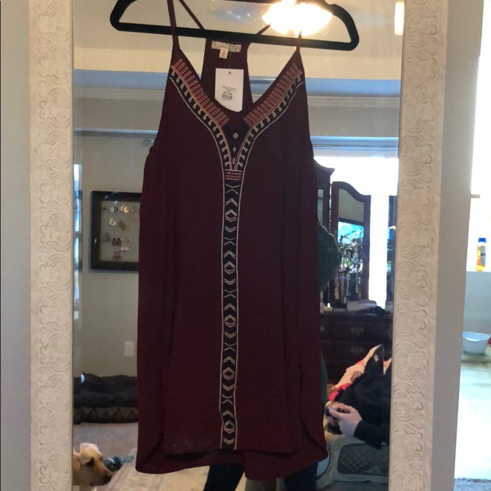 Maroon Stitched Dress